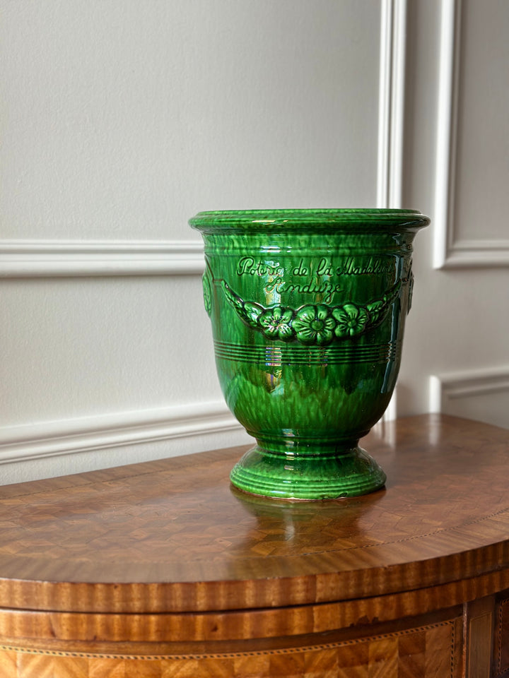 Vintage French Anduze Green Pot