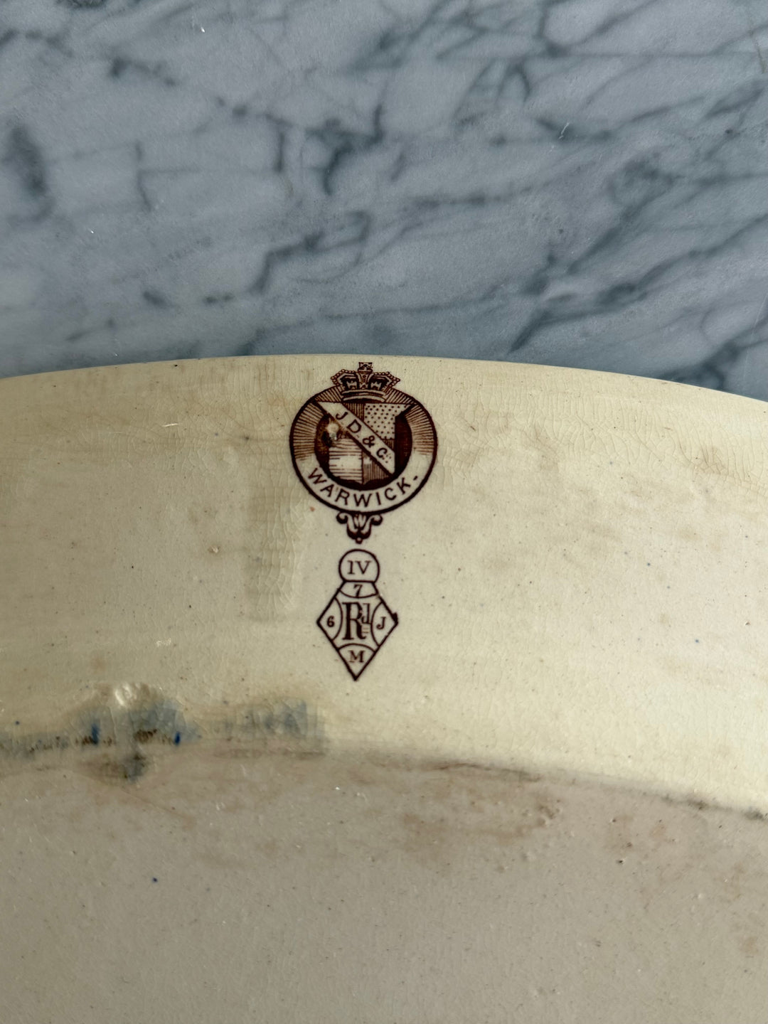 Victorian English Transferware Platter with Greek Key and Architectural Landscape, late 19th Century