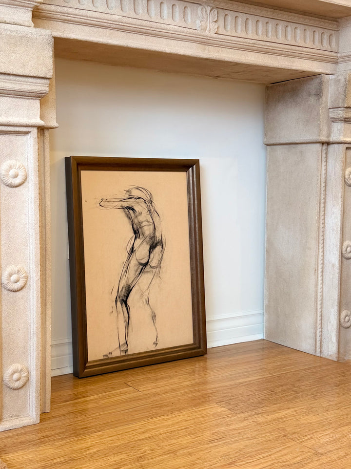 Standing Figure, Study in Motion - Charcoal Study