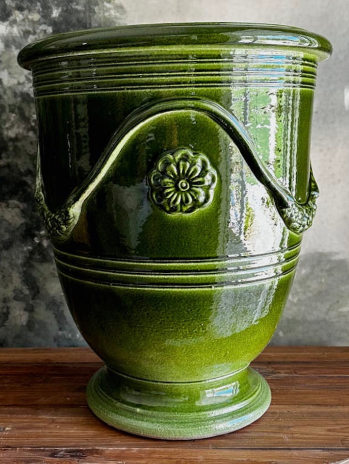 Italian Emerald Glazed Terracotta Garden Pot