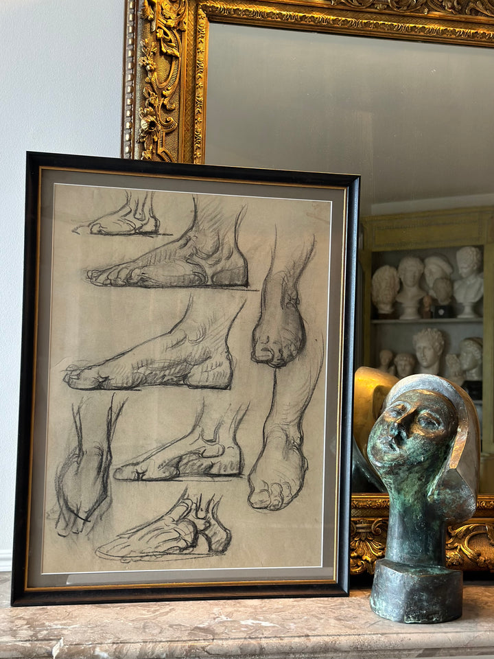 19th Century Charcoal Foot Study