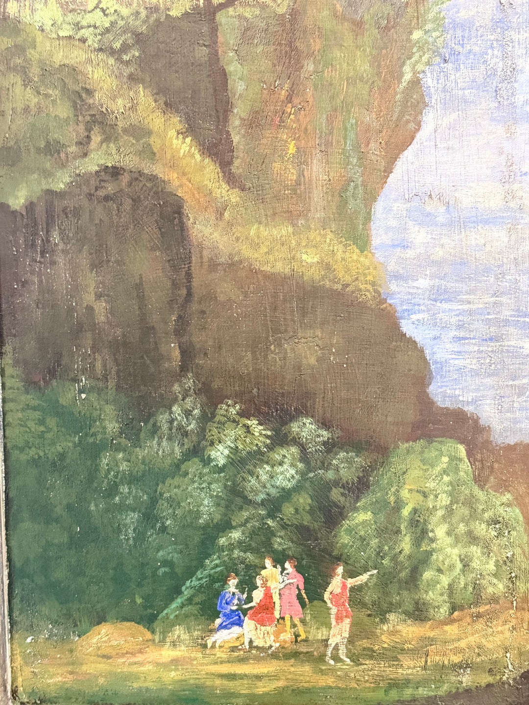 Early 20th Century Italian Hand-Painted Landscape Cabinet