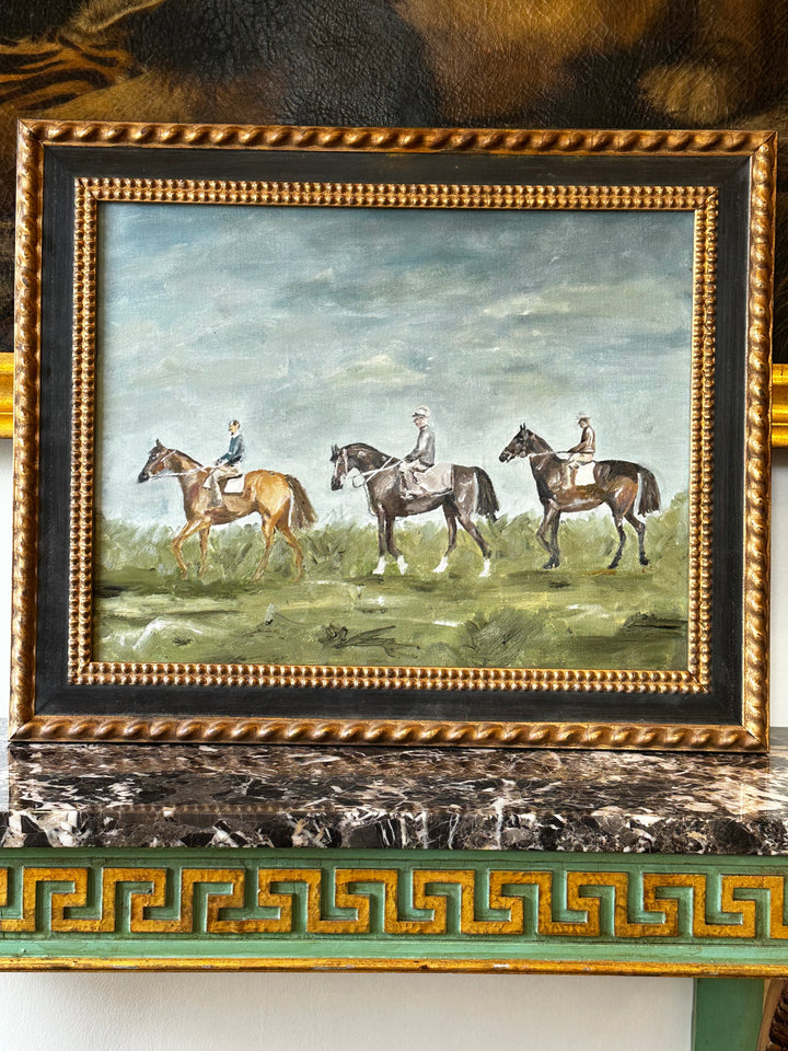 Three Riders Equestrian Oil Painting