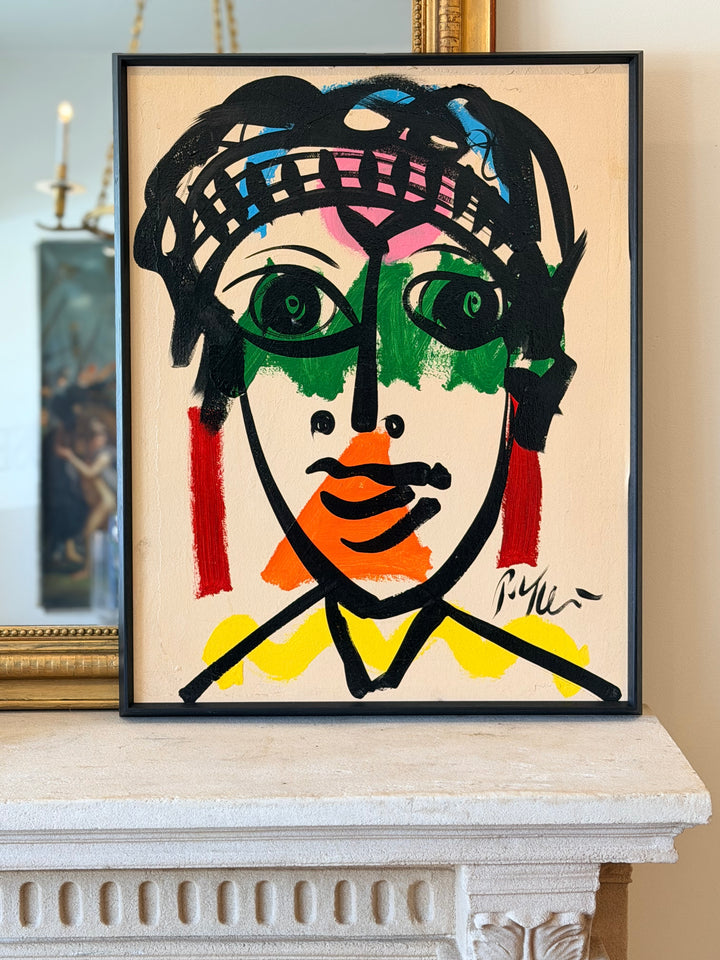 Peter Robert Keil, Abstract Portrait — Oil on Board - 20th Century