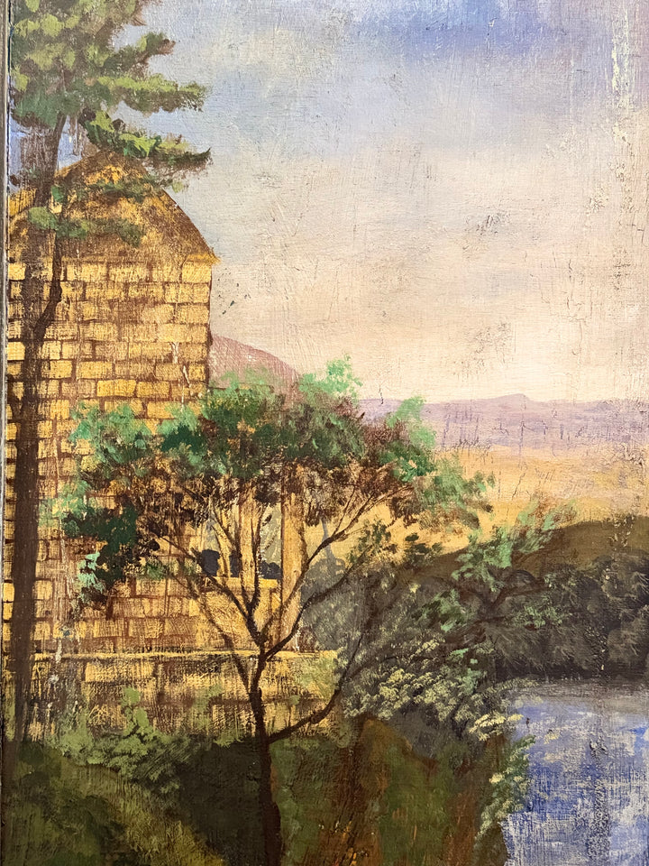 Early 20th Century Italian Hand-Painted Landscape Cabinet