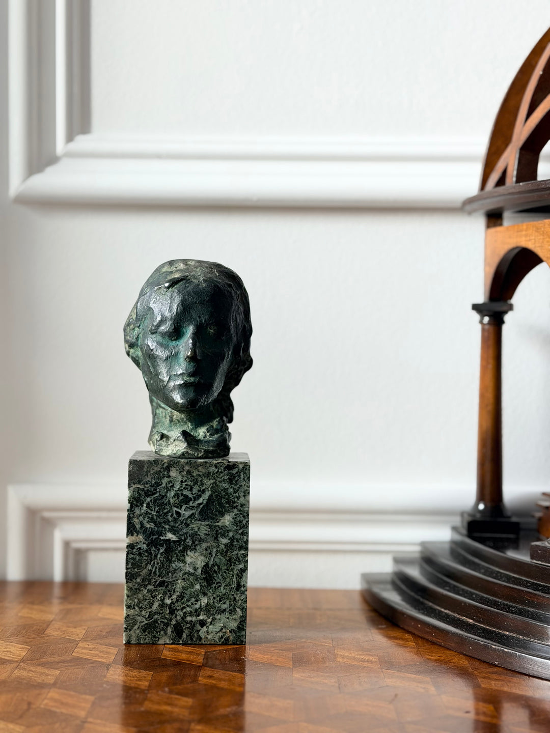 French Modernist Bronze Head on Granite Plinth, Mid-20th Century