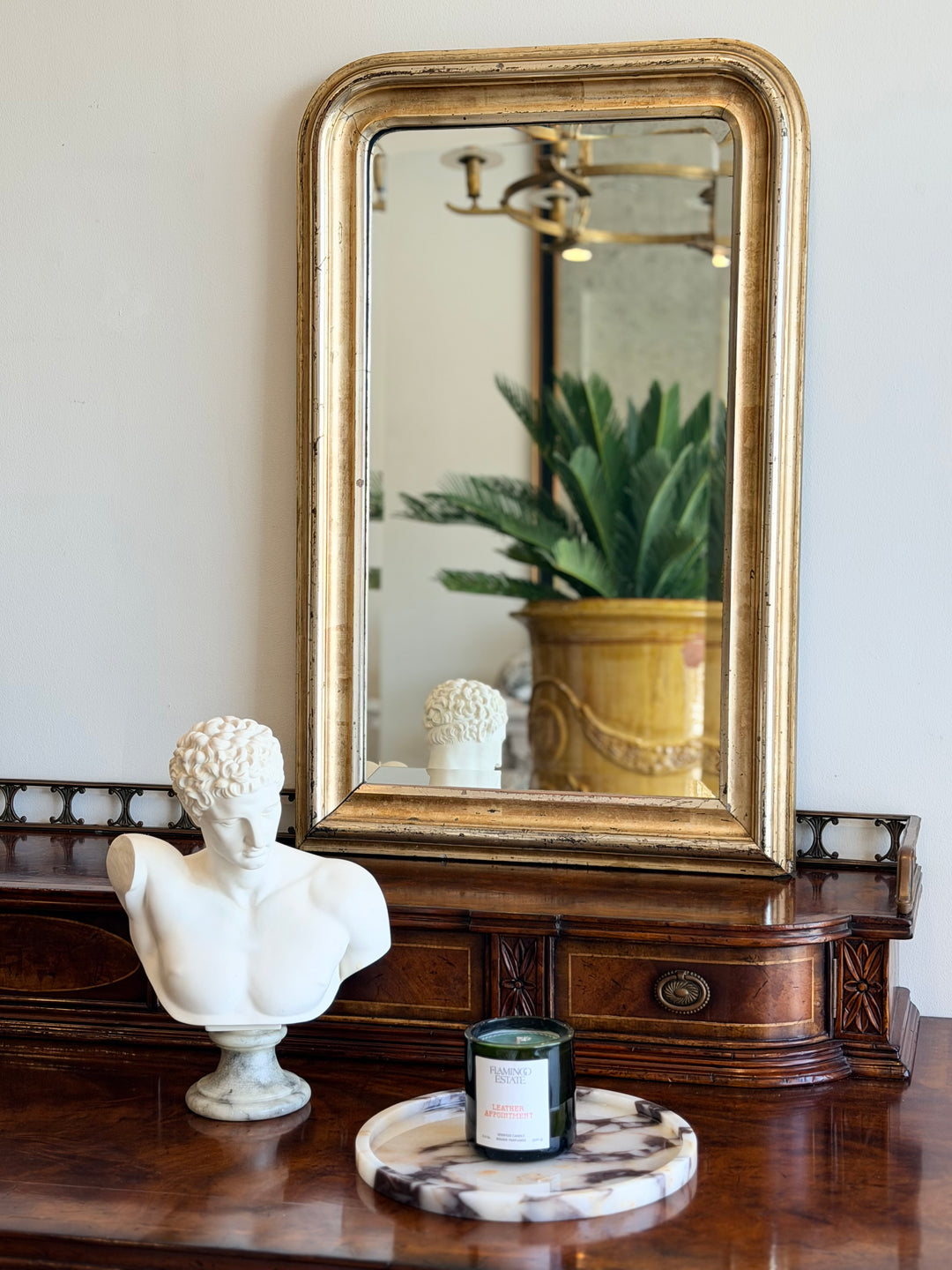 Vintage Italian classical male torso bust with marble base, signed 1965, from Housebound Interiors.
