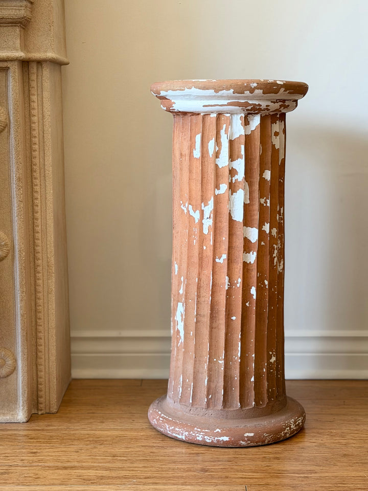 Italian Fluted Terracotta Garden Plinth