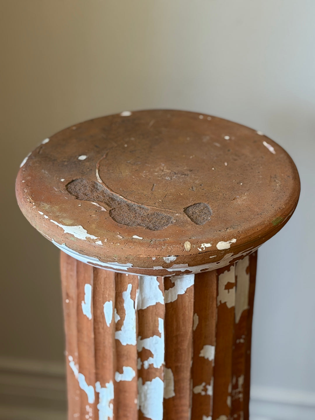 Italian Fluted Terracotta Garden Plinth