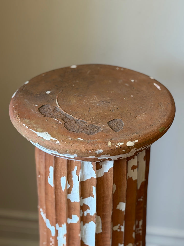 Italian Fluted Terracotta Garden Plinth