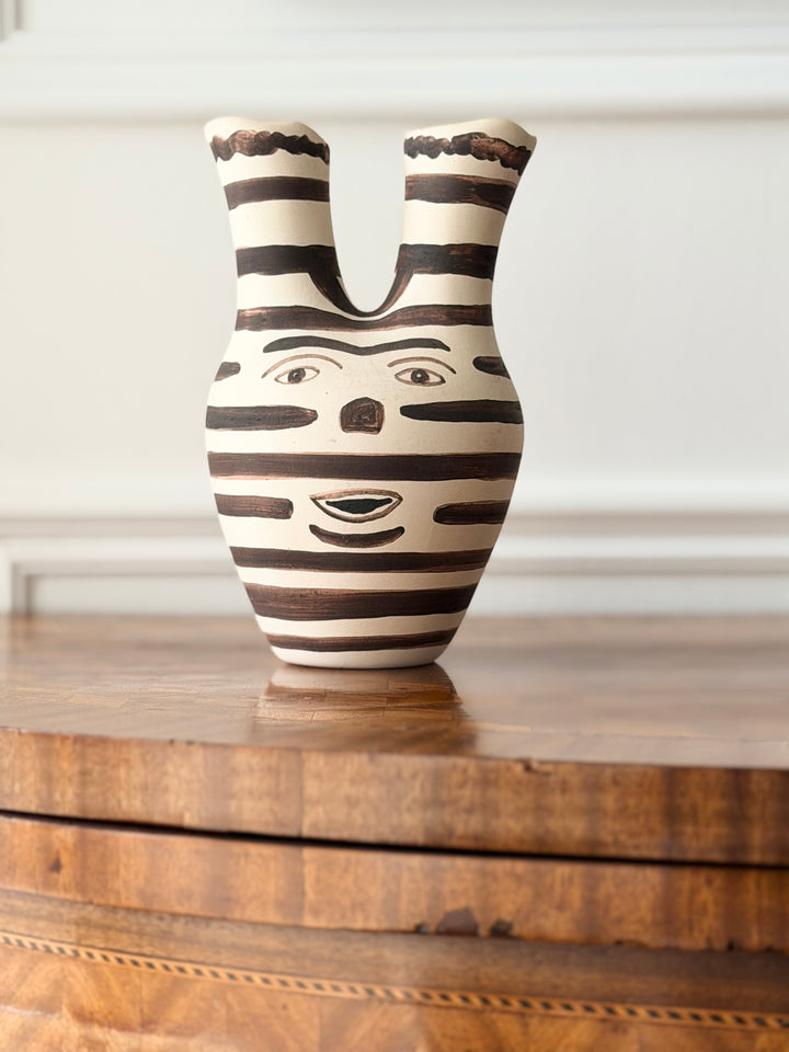 Cubist Earthenware Vase - Late 20th Century