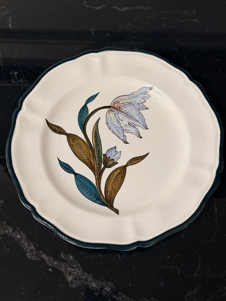 Italian Hand-Painted Botanical Plates - Set of 4 - 20th Century