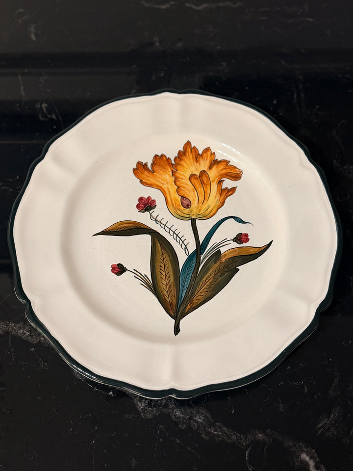 Italian Hand-Painted Botanical Plates - Set of 4 - 20th Century