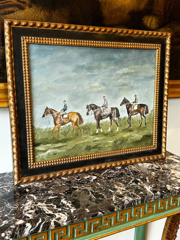 Three Riders Equestrian Oil Painting