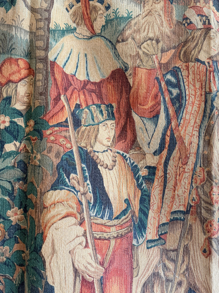 French Figural Verdure Tapestry, Mid-Century