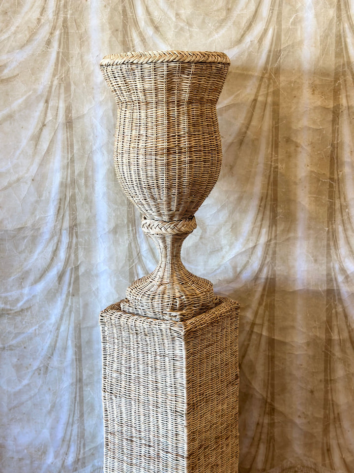 Natural Wicker Urn & Plinth