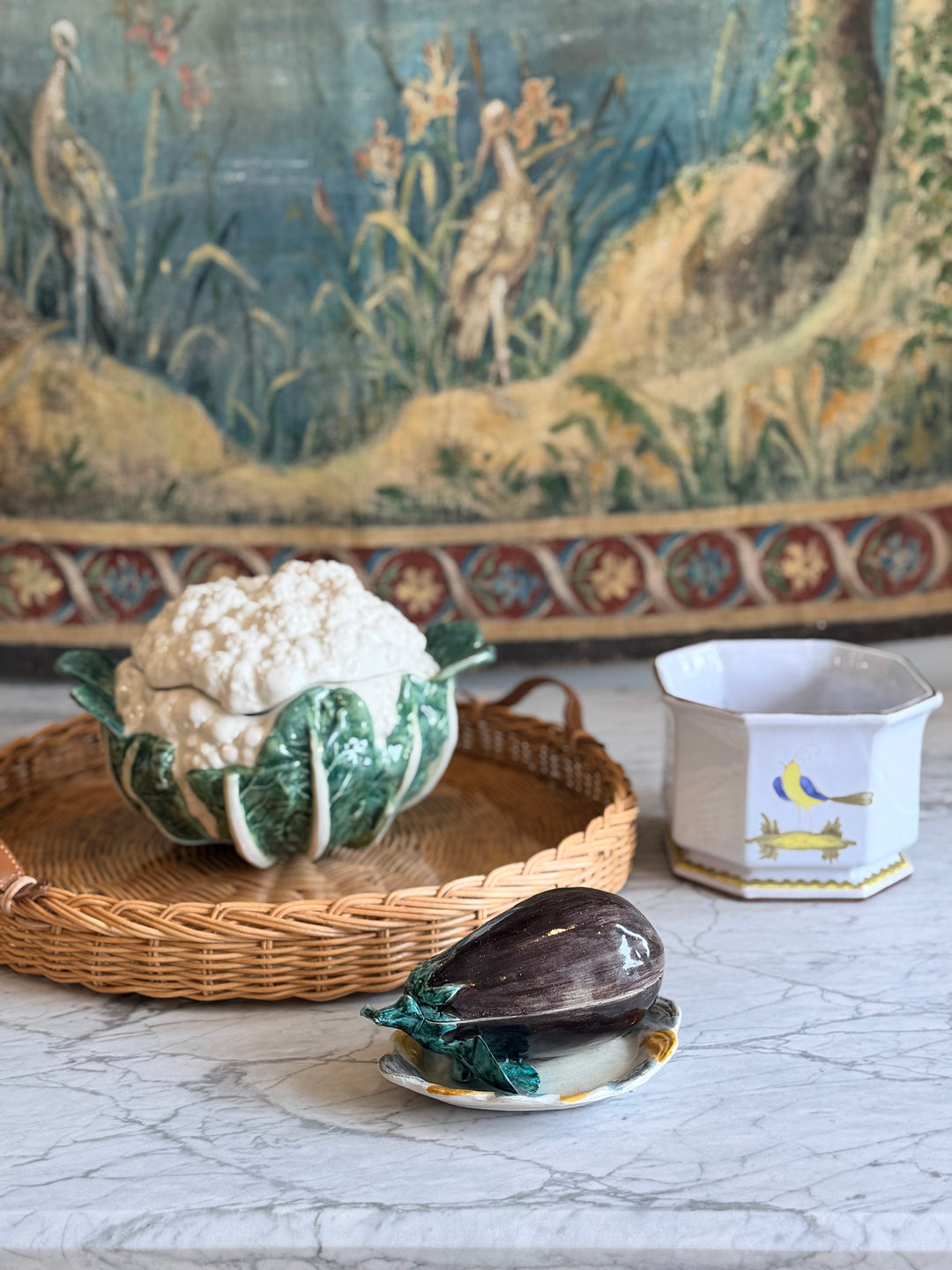 Italian Hand-Painted Faience Jardinière