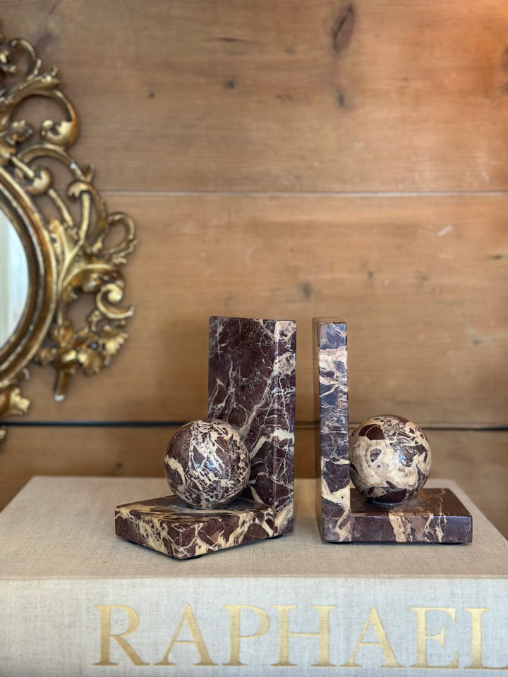 Marble Sphere Bookends