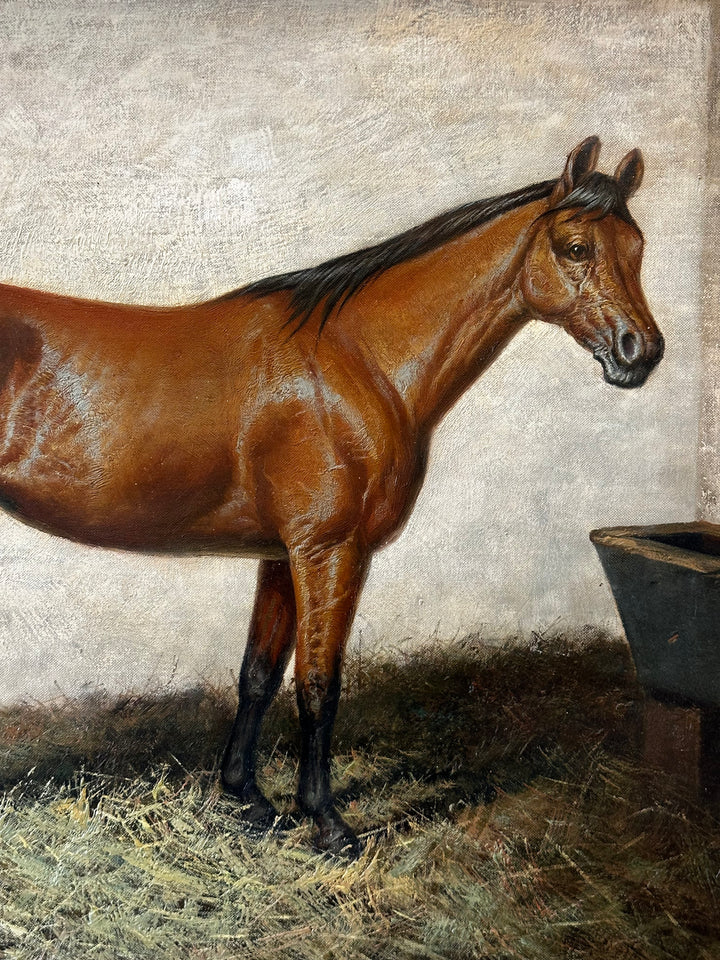 Vintage Horse Oil Painting - Signed