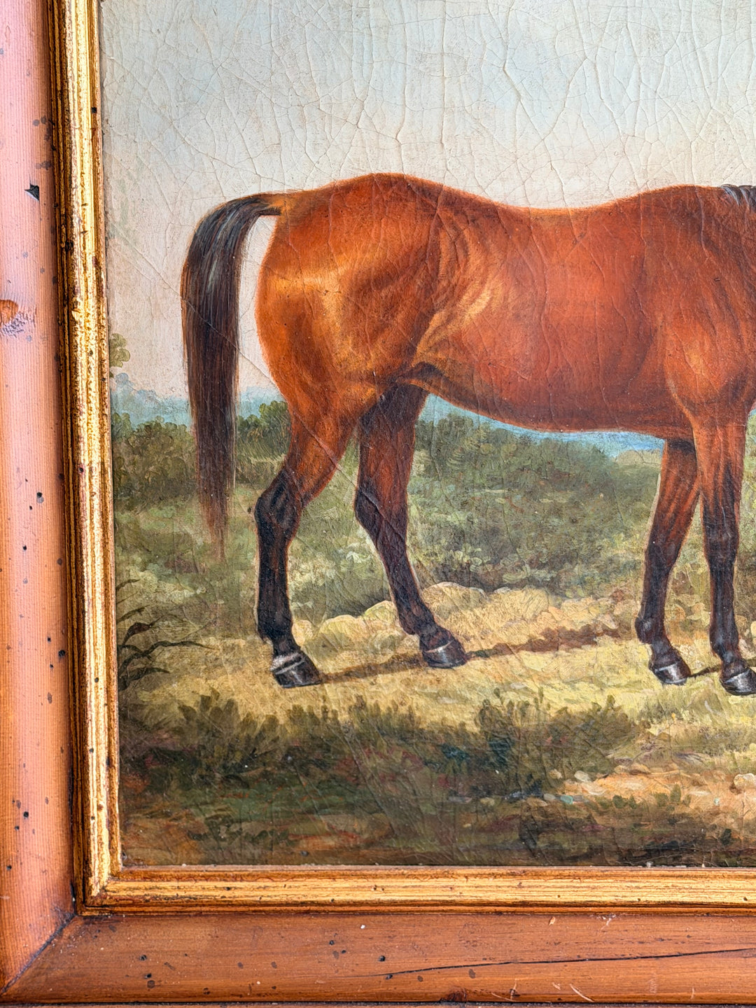 Equestrian Portrait of Two Horses - 19th Century