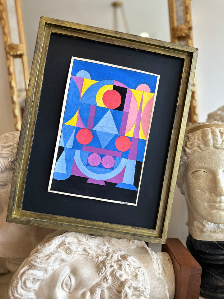 1940’s French Abstract Study Painting - Auguste Herbin Style