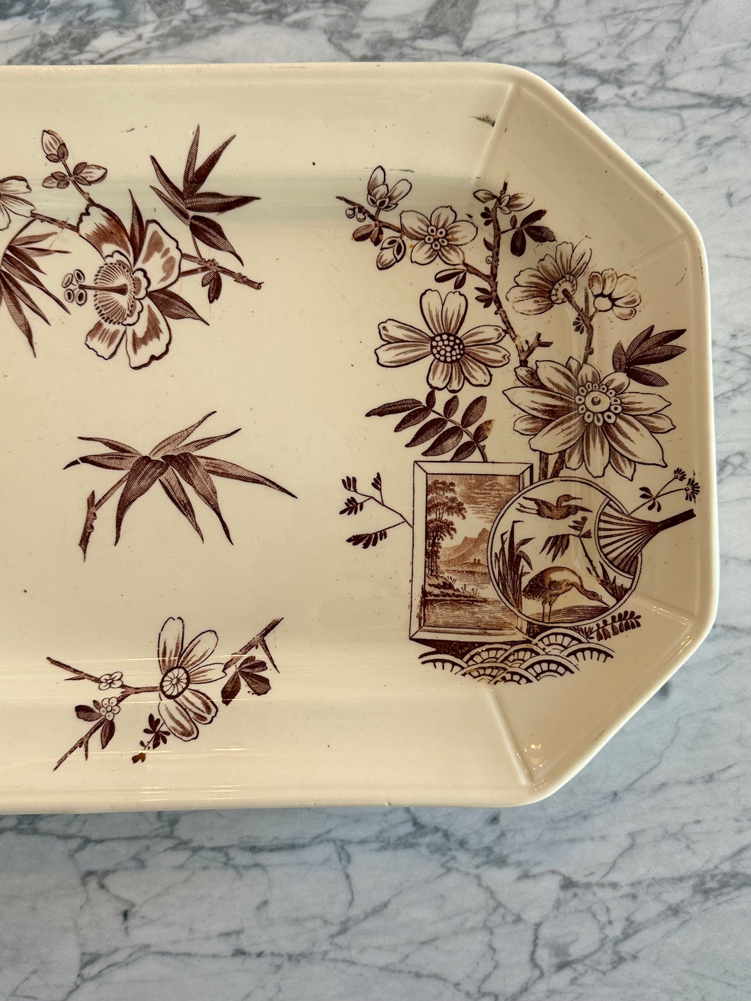 Victorian Japonisme Transferware Platter , H. Alcock & Co — 1884