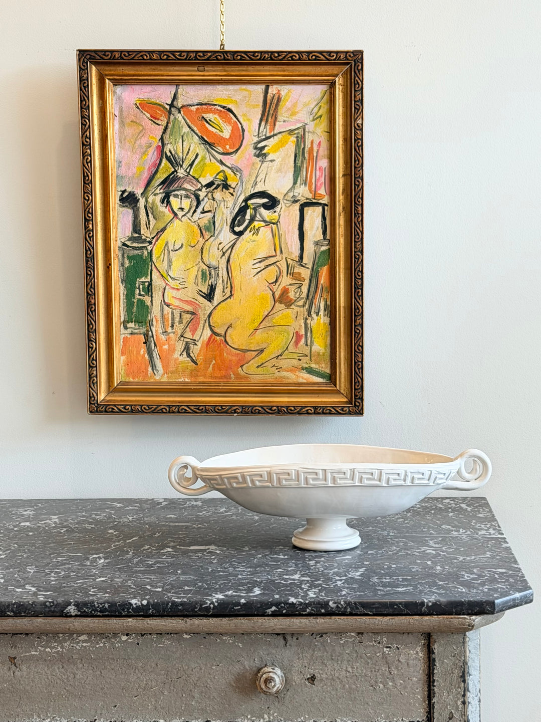 French Modernist Figurative Oil Painting - 1950s
