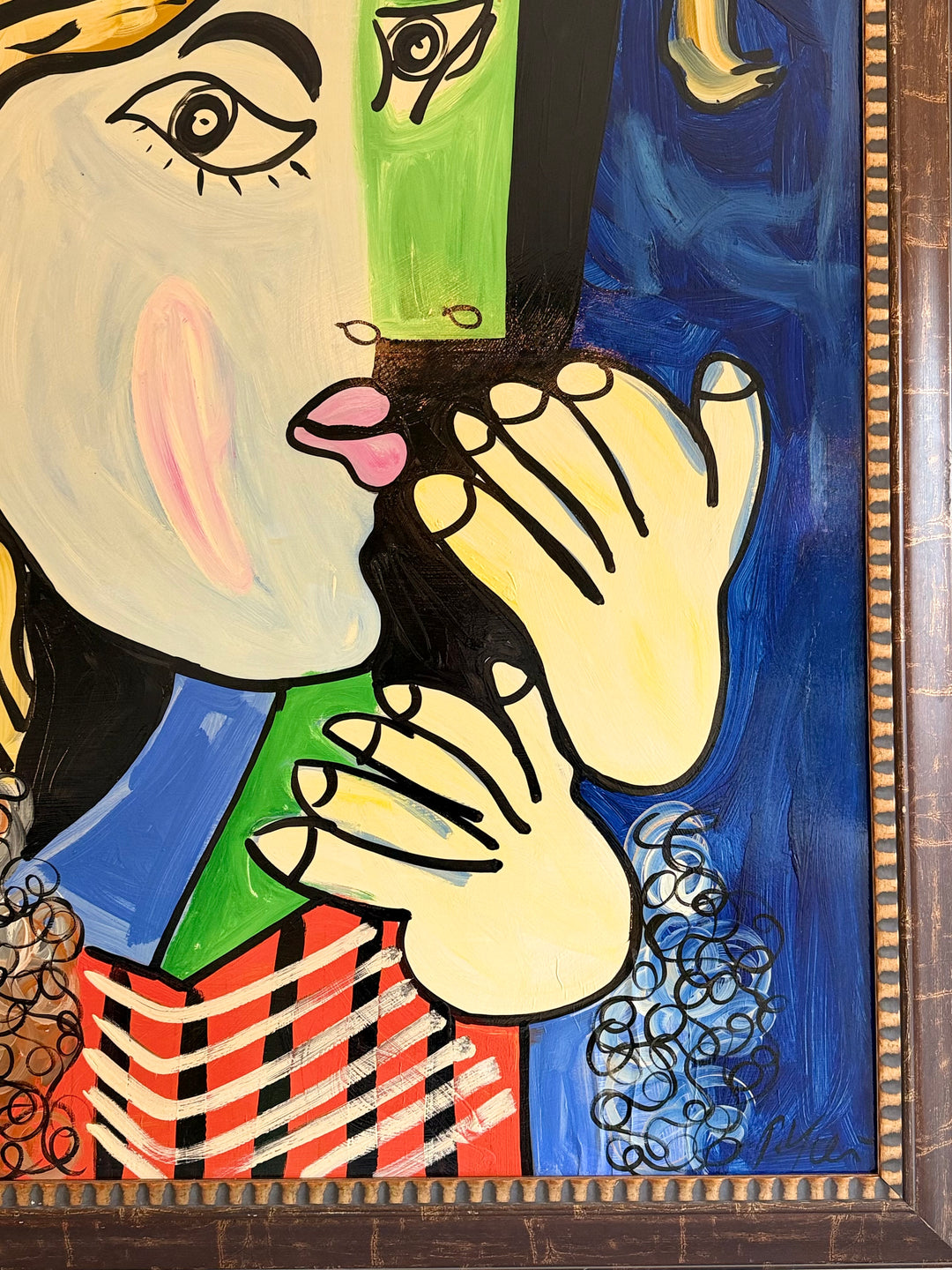 Cubist Muse artwork by Peter Robert Keil from the 1970s, featuring abstract geometric shapes and vibrant colors.