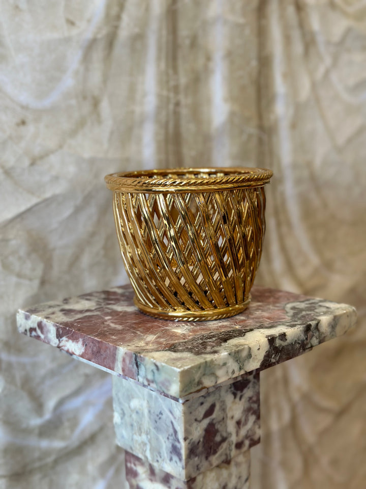 Italian Gilt Rope Jardiniere