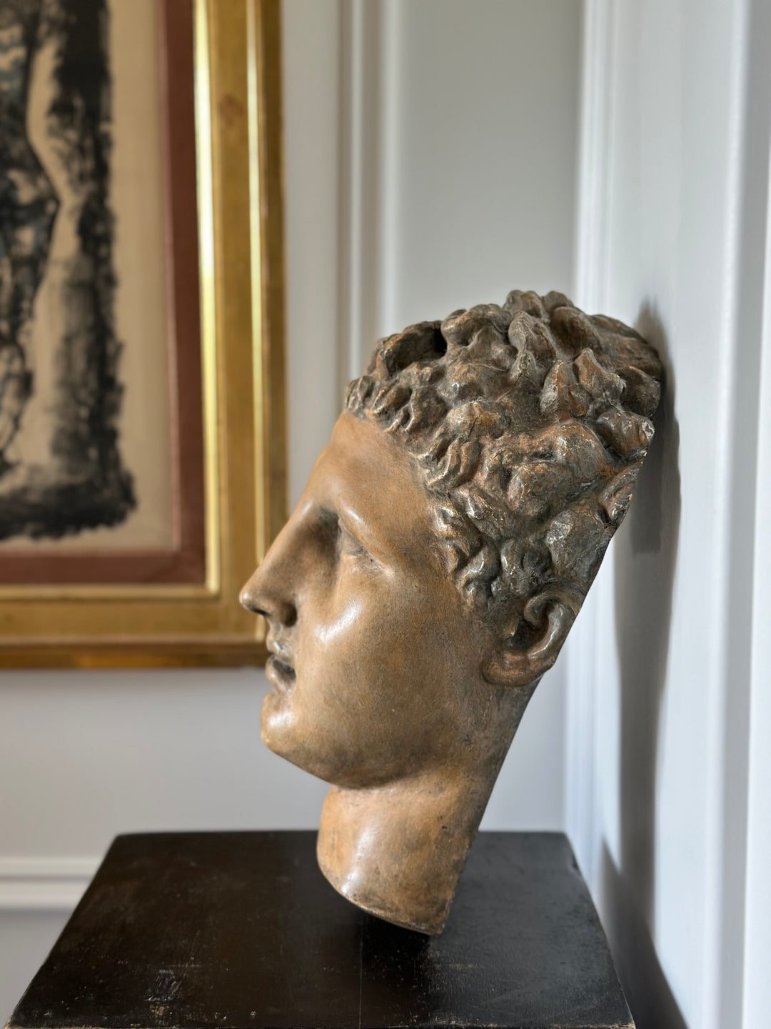 Large Neoclassical Plaster Wall Bust