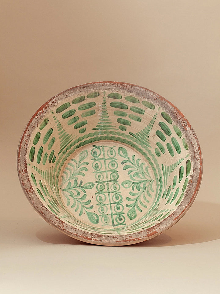 Granada Hand-Painted Andalusian Green Glazed Ceramic Basin - Sea