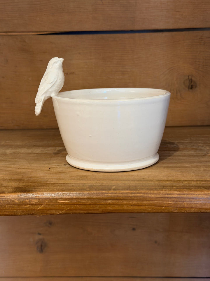 Resting Bird Floral Pot