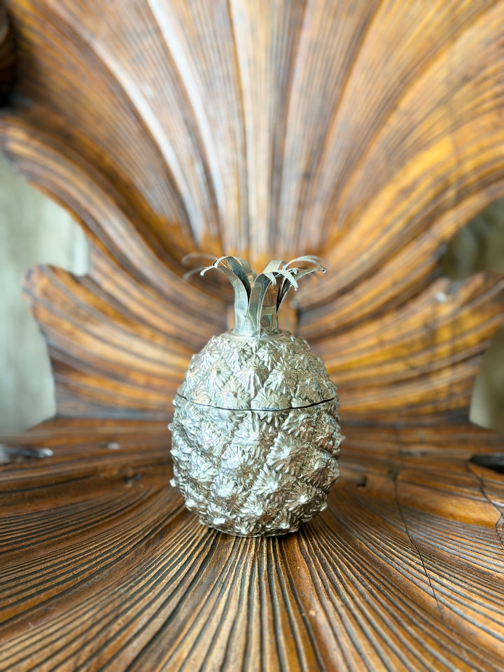 Italian Silver Pineapple Form Lidded Catchall - 1950s