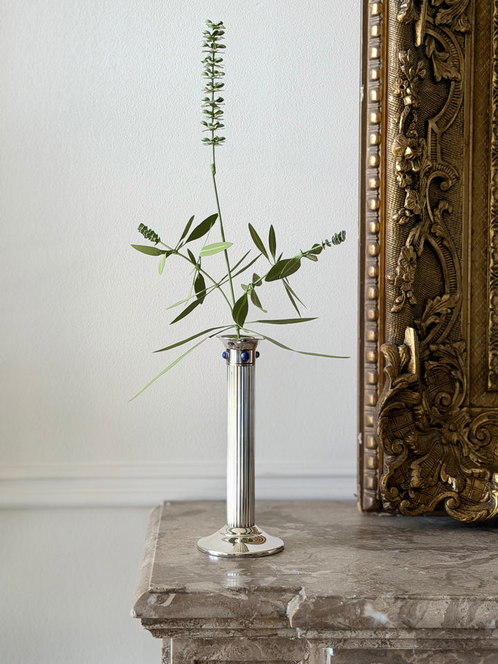 Cartier Silver Lapis Cabochons Bud Vase