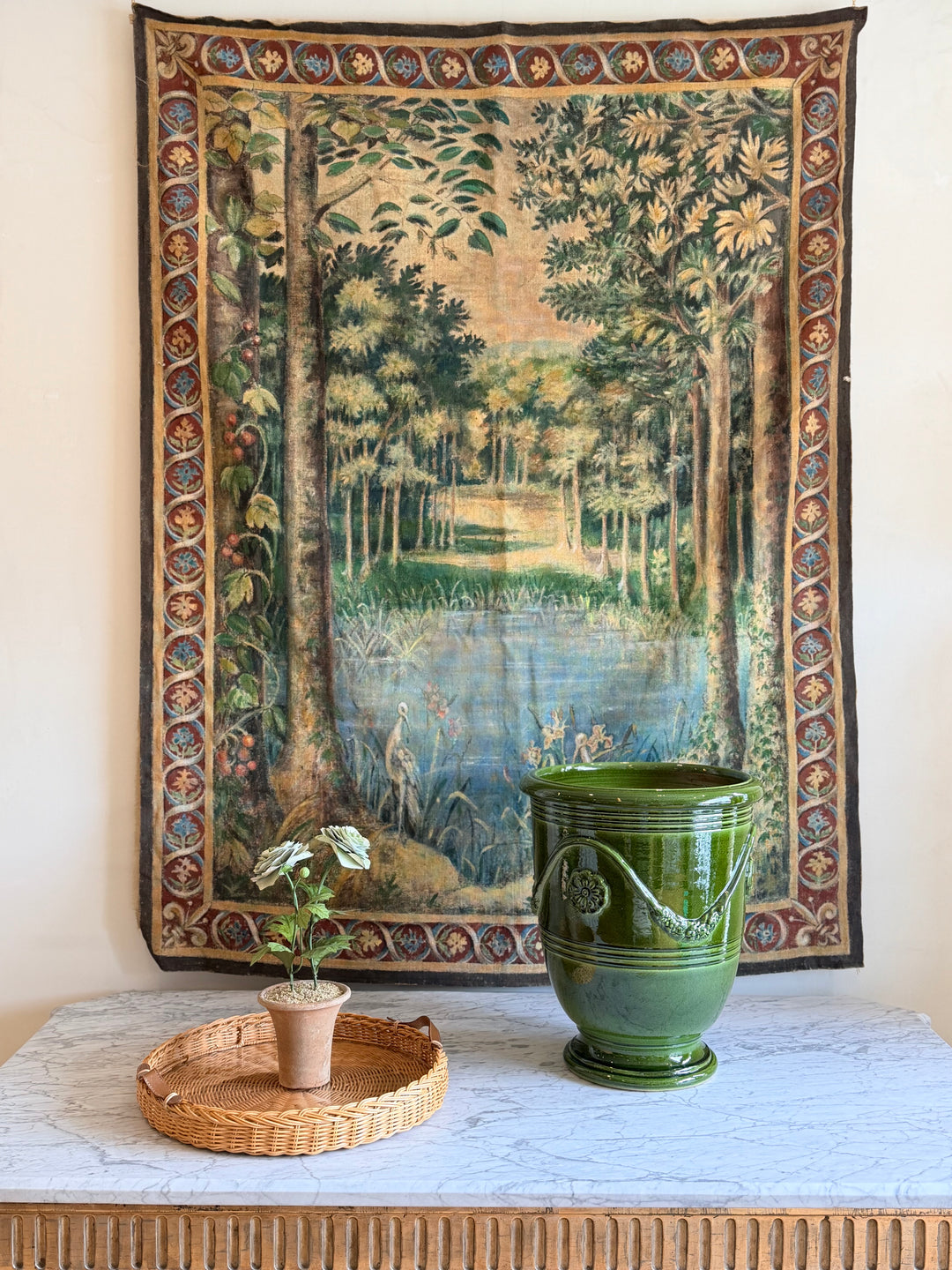Italian Emerald Glazed Terracotta Garden Pot
