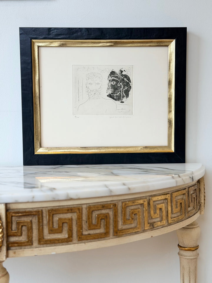 Signed Paul-Vanier Beaulieu antiquity etching, edition 9 of 30, featuring detailed antique scene artwork.