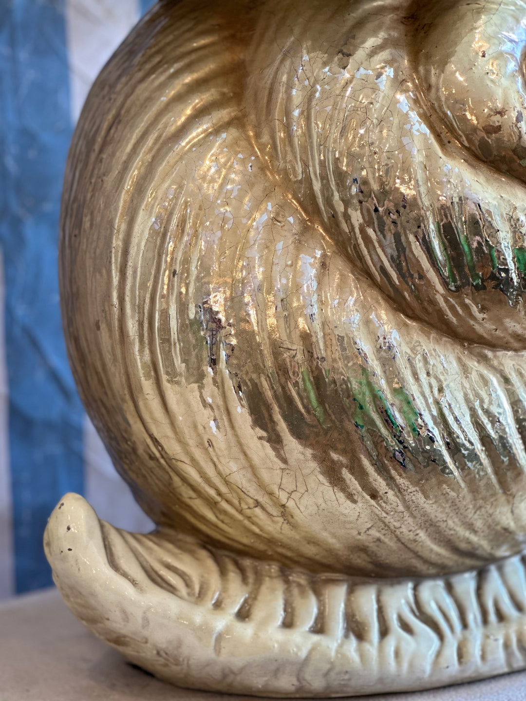 Rare Whimsical Gilt Snail Stool or Drinks Table, Italy, c. 1970s