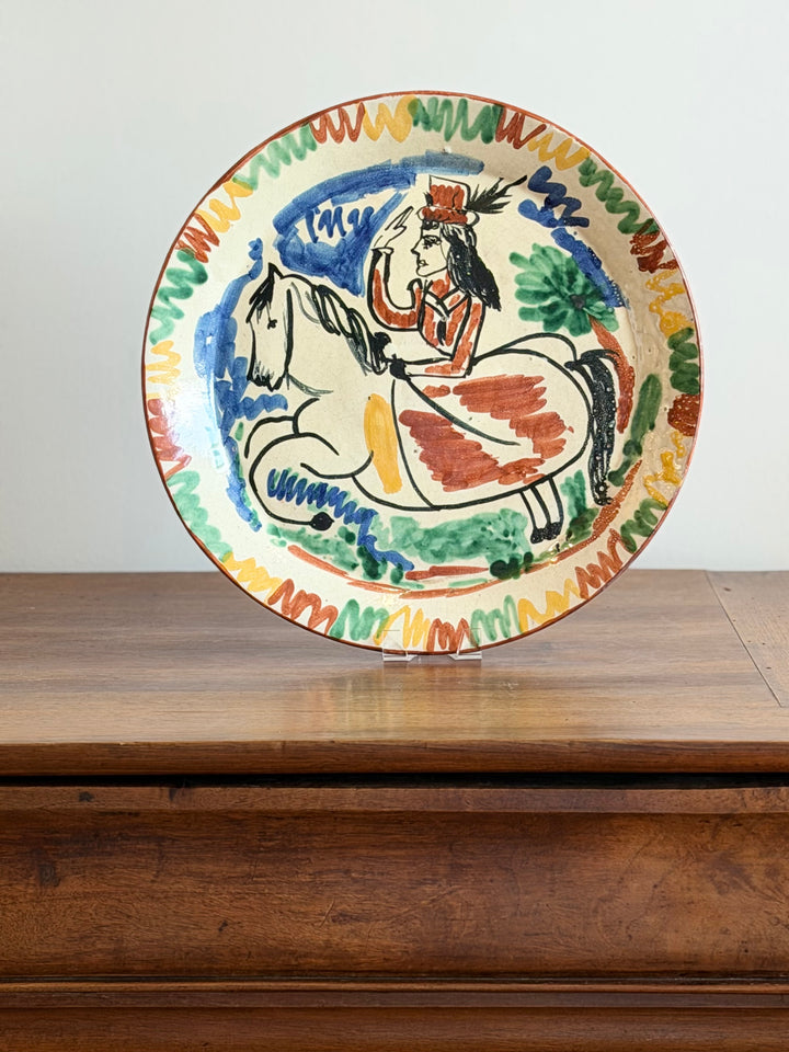 Cubist Equestrian Earthenware Ceramic - 20th Century