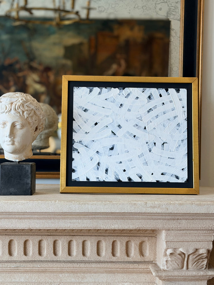 Monochromatic White Abstract with Gestural Brushwork - Oil Painting