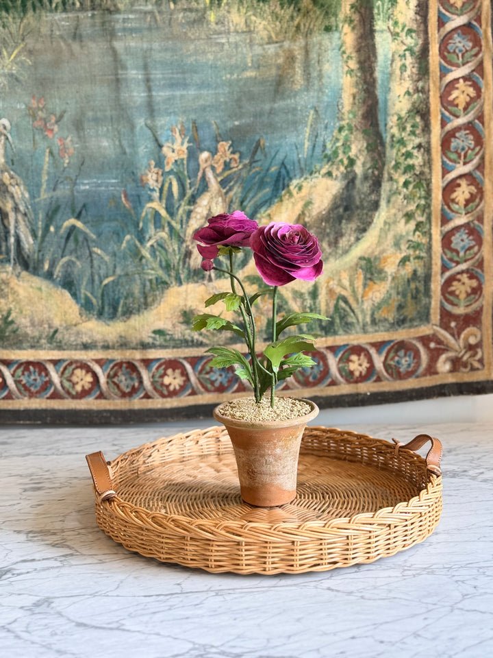 Handwoven Round Wicker Tray - Portugal