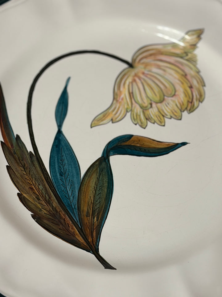 Italian Hand-Painted Botanical Plates - Set of 4 - 20th Century