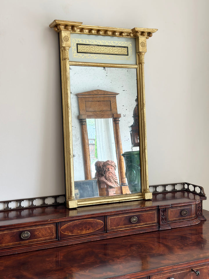 19th Century Neoclassical Giltwood Mirror with Greek Key Detail