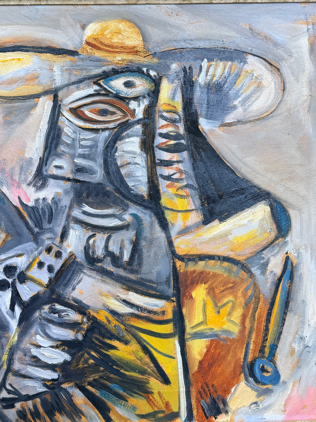 French Cubist Figurative Oil Painting - 1950