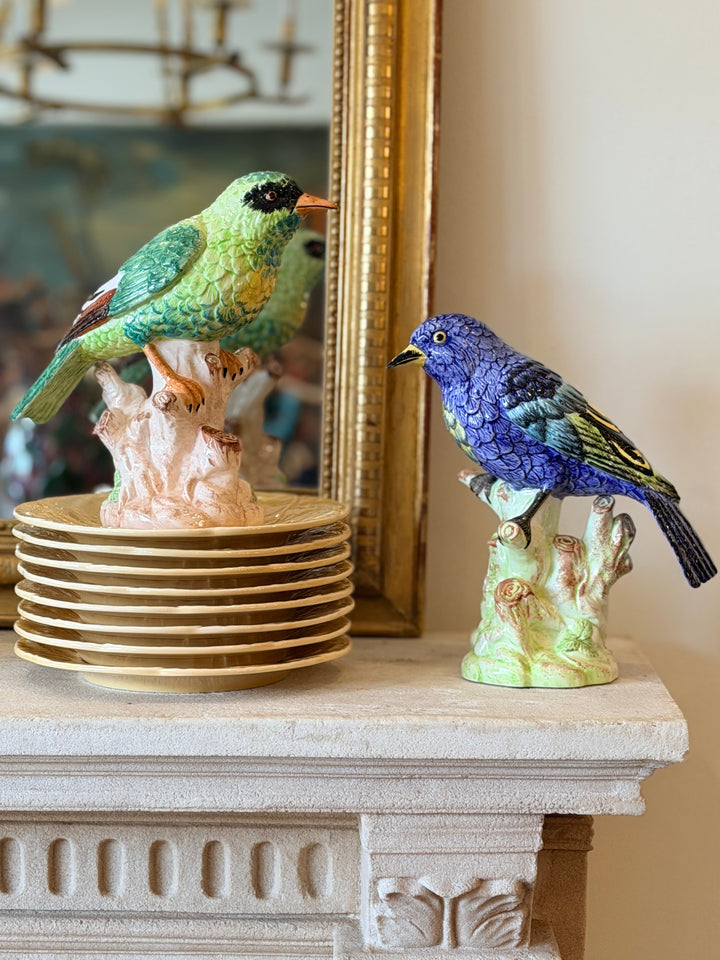 Pair of Italian Glazed Ceramic Bird Figures