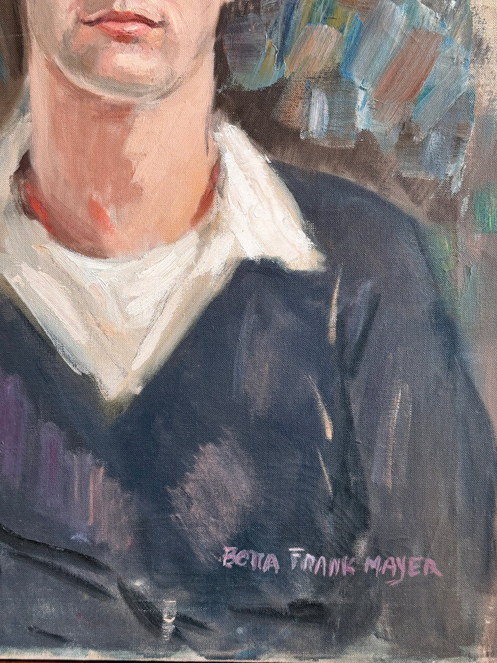 Portrait of a gentleman by Bena Frank Mayer from 1940, displayed in a classic frame, showcasing vintage artwork and historical style.