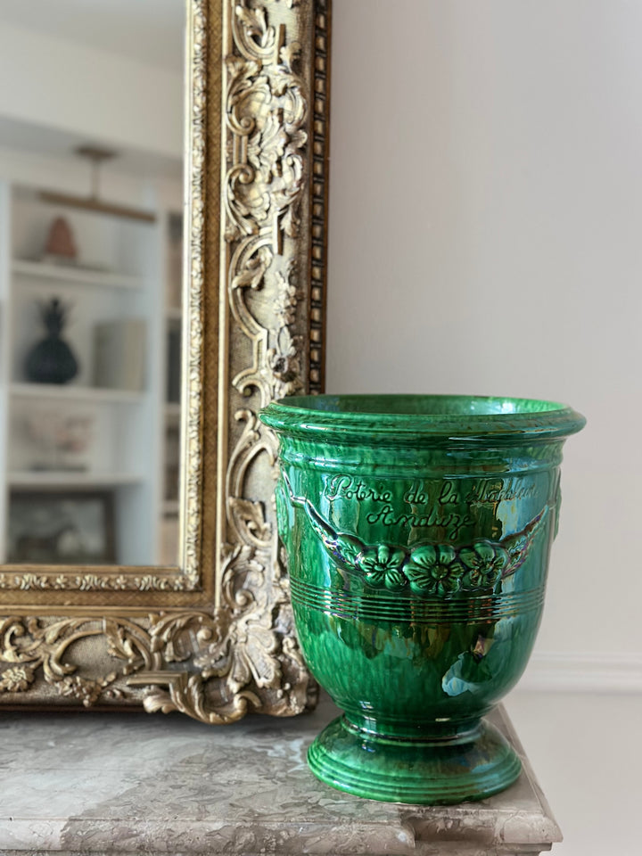 Vintage French Anduze Green Pot