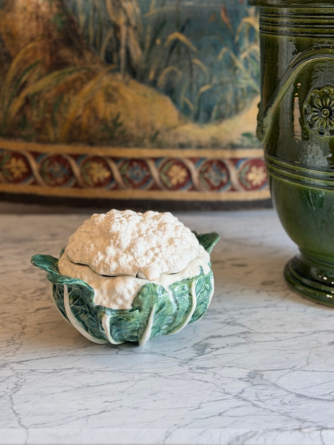 Majolica Cauliflower Tureen - Portugal - 20th Century