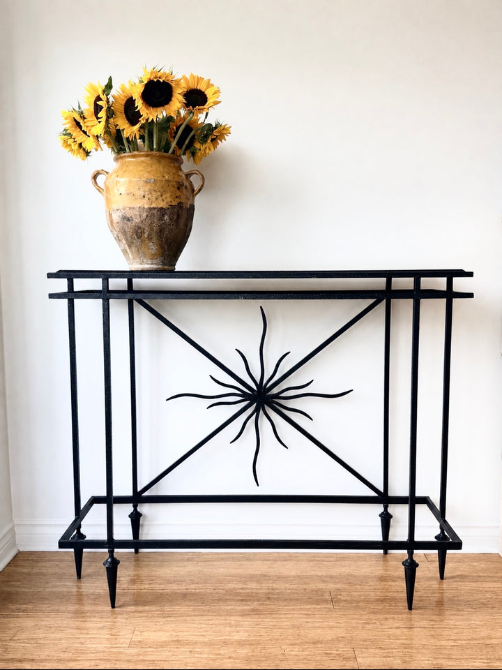 Giacometti Style Hand-Forged Iron Console Table - 1970s