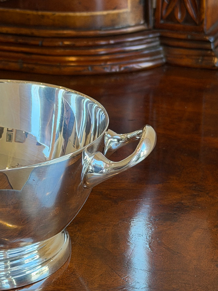English Silver Plate Hotel Nut Bowl with Handles