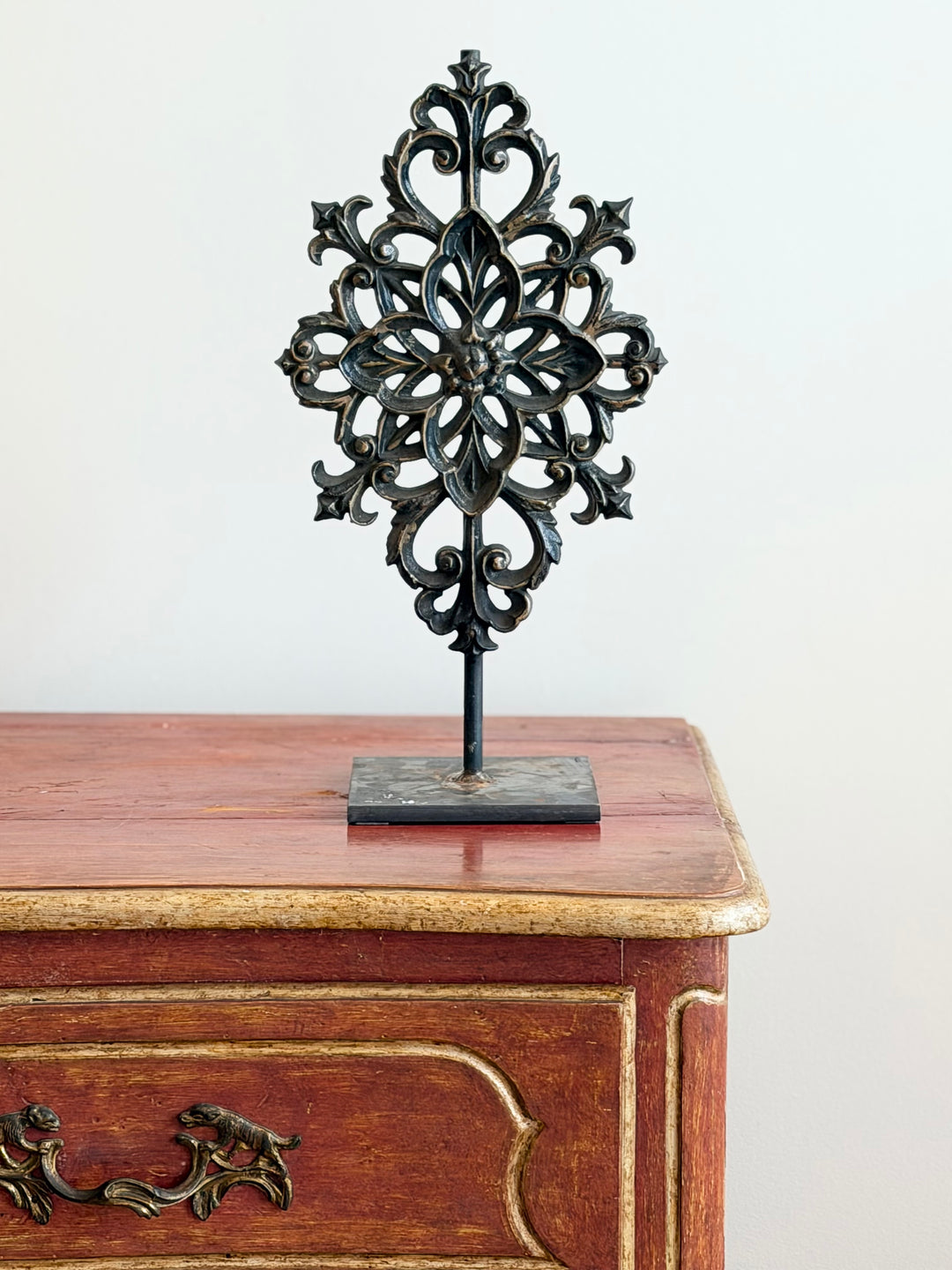19th Century French Cast Iron Architectural Ornament on Stand